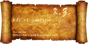 Kéri Zamfira névjegykártya